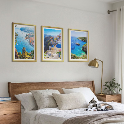 Composição de quadros moderna Vistas gregas de Santorini Oia