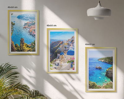 Composição de quadros moderna Vistas gregas de Santorini Oia
