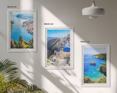 Composição de quadros moderna Vistas gregas de Santorini Oia