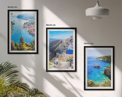 Composição de quadros moderna Vistas gregas de Santorini Oia
