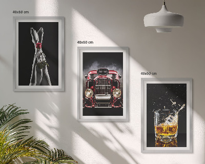 Composição de quadros moderna Pernas femininas rosa carro uísque