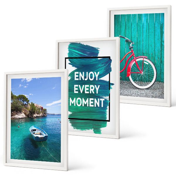 Conjunto de quadros para sala de estar Inspiração para bicicletas em barcos marítimos