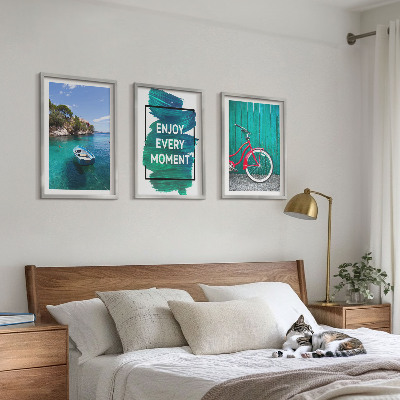Conjunto de quadros para sala de estar Inspiração para bicicletas em barcos marítimos