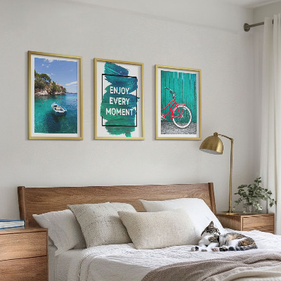 Conjunto de quadros para sala de estar Inspiração para bicicletas em barcos marítimos