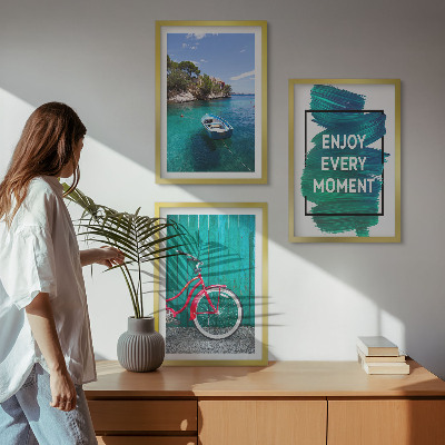 Conjunto de quadros para sala de estar Inspiração para bicicletas em barcos marítimos