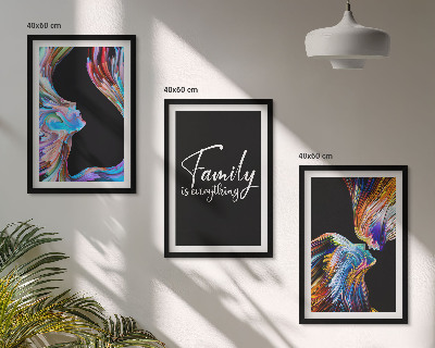 Composição de quadros moderna Retratos de pessoas, padrões coloridos, família