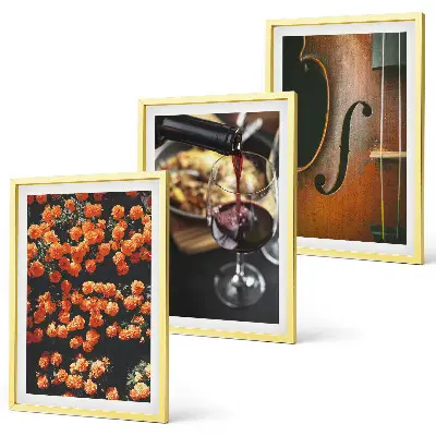 Conjunto de quadros para sala de estar com estampas de flores vintage, vinho e violino