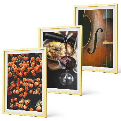 Conjunto de quadros para sala de estar Flores vintage, vinho, violino