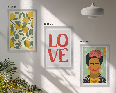 Composição de quadros moderna Limões AMAM retrato de Frida