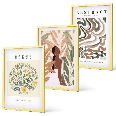 Conjunto de quadros para sala de estar Pôsteres minimalistas em tons pastel boho