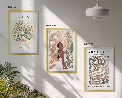 Conjunto de quadros para sala de estar Pôsteres minimalistas em tons pastel boho