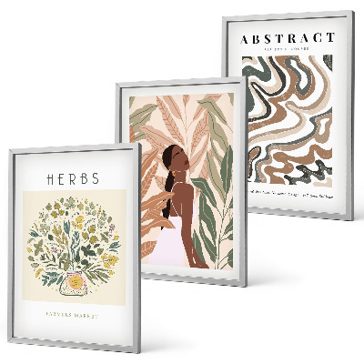 Conjunto de quadros para sala de estar Pôsteres minimalistas em tons pastel boho