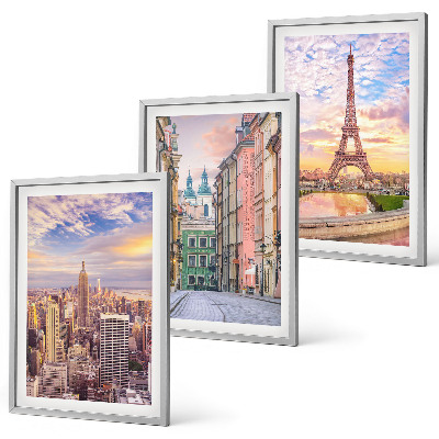 Conjunto de quadros para sala de estar Cidades Nova York crepúsculo parisiense