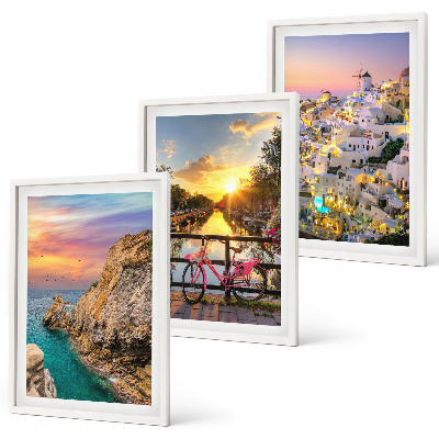 Composição de quadros moderna Vista para o pôr do sol à beira-mar