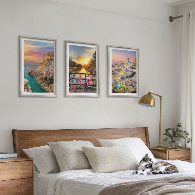 Composição de quadros moderna Vista para o pôr do sol à beira-mar