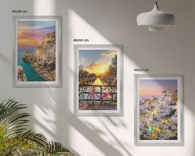 Composição de quadros moderna Vista para o pôr do sol à beira-mar