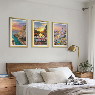 Composição de quadros moderna Vista para o pôr do sol à beira-mar