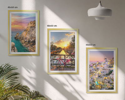 Composição de quadros moderna Vista para o pôr do sol à beira-mar