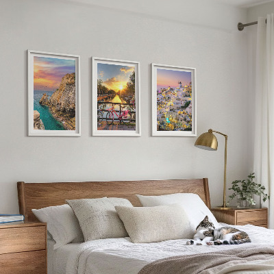 Composição de quadros moderna Vista para o pôr do sol à beira-mar