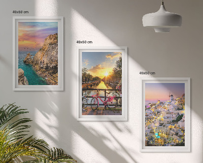Composição de quadros moderna Vista para o pôr do sol à beira-mar