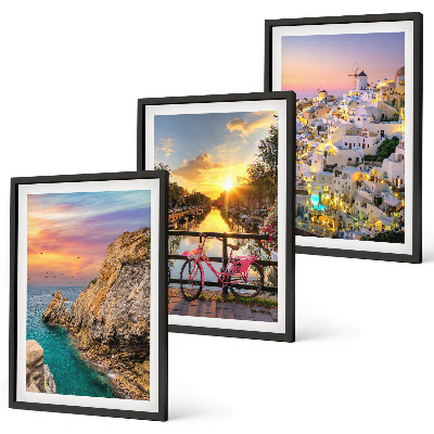 Composição de quadros moderna Vista para o pôr do sol à beira-mar