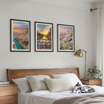 Composição de quadros moderna Vista para o pôr do sol à beira-mar