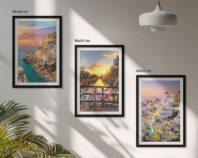 Composição de quadros moderna Vista para o pôr do sol à beira-mar