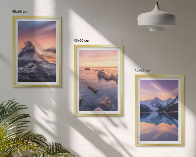Composição de quadros moderna Paisagem montanhosa, lago, oeste