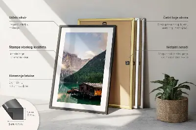 Conjunto de quadros para sala de estar com tema de arquitetura paisagística de Oia Santorini