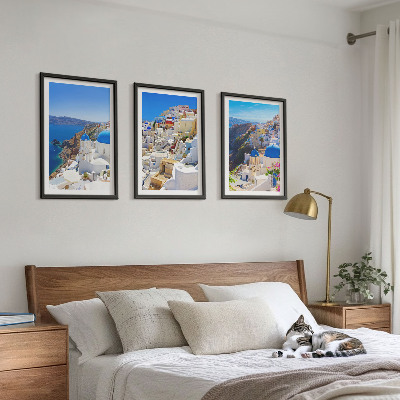 Conjunto de quadros para sala de estar Arquitetura paisagística de Oia Santorini
