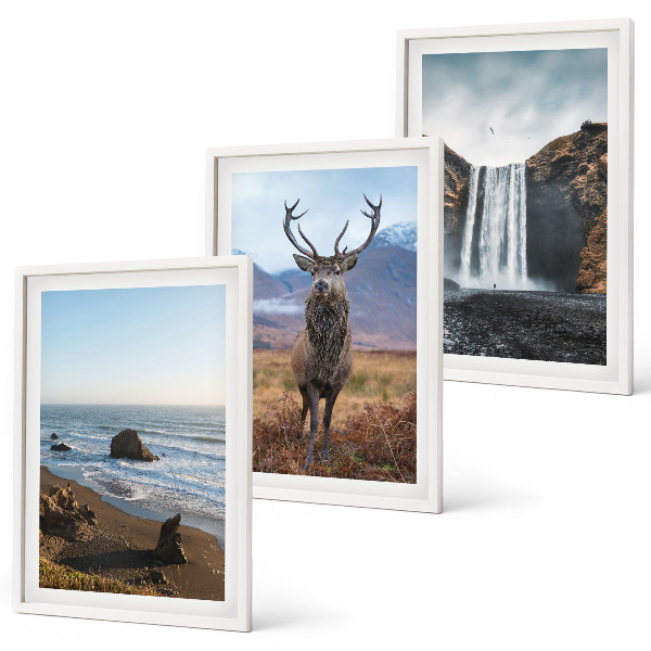Composição de quadros moderna Paisagens montanhosas com uma cachoeira