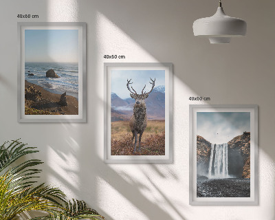 Composição de quadros moderna Paisagens montanhosas com uma cachoeira