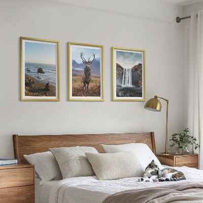 Composição de quadros moderna Paisagens montanhosas com uma cachoeira