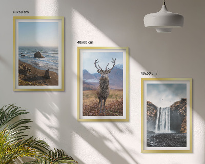 Composição de quadros moderna Paisagens montanhosas com uma cachoeira