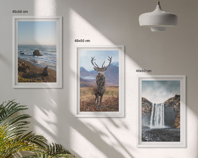 Composição de quadros moderna Paisagens montanhosas com uma cachoeira