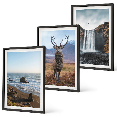 Composição de quadros moderna Paisagens montanhosas com uma cachoeira