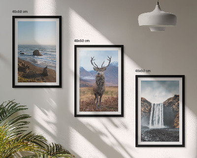 Composição de quadros moderna Paisagens montanhosas com uma cachoeira