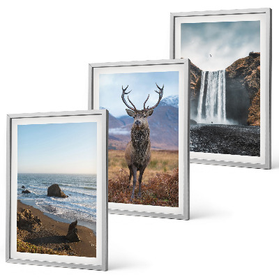 Composição de quadros moderna Paisagens montanhosas com uma cachoeira
