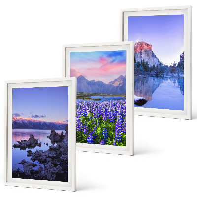Composição de quadros moderna Paisagens de montanhas com água e céu