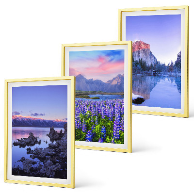 Composição de quadros moderna Paisagens de montanhas com água e céu