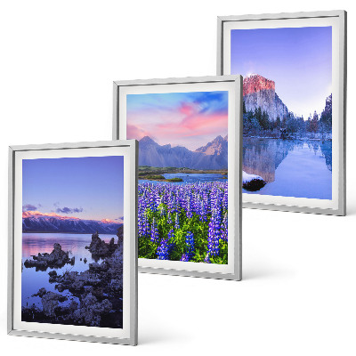 Composição de quadros moderna Paisagens de montanhas com água e céu