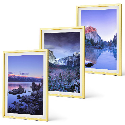 Conjunto de quadros para sala de estar Paisagens de montanha, pôr do sol, água