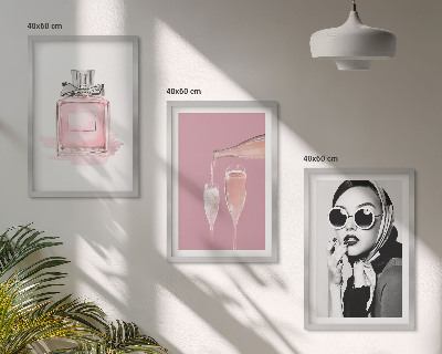 Composição de quadros moderna Acessórios rosa estilosos