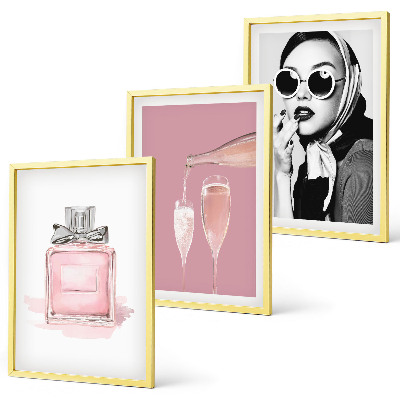 Composição de quadros moderna Acessórios rosa estilosos
