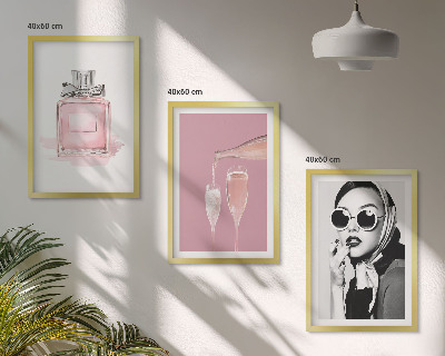 Composição de quadros moderna Acessórios rosa estilosos