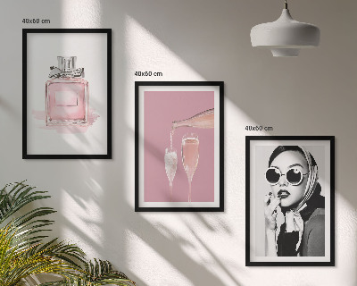 Composição de quadros moderna Acessórios rosa estilosos