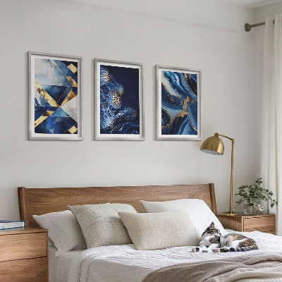 Conjunto de 3 quadros com moldura Padrões abstratos elegantes
