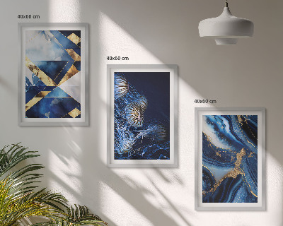 Conjunto de 3 quadros com moldura Padrões abstratos elegantes