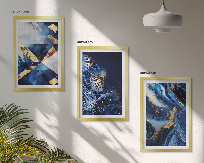 Conjunto de 3 quadros com moldura Padrões abstratos elegantes