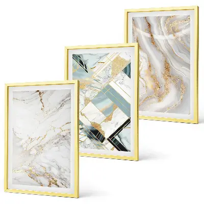 Composição de quadros moderna com padrões de mármore elegantes